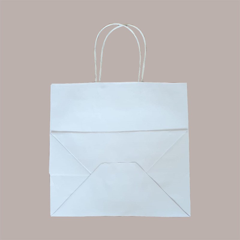Borsa Carta Bianca Shopper Base Larga Gelateria 25+15H24 30 Pezzi [282c3c6f]