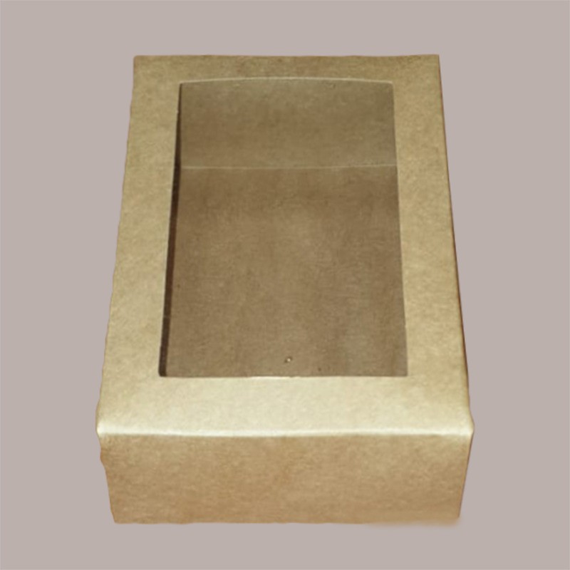 Scatola Carta Avana e Coperchio con Finestra 130x90H45mm 20 Pezzi [9a5112fc]