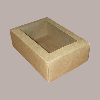 Scatola Carta Avana  e Coperchio con Finestra 165x110H55mm 20 pezzi [d6305af4]
