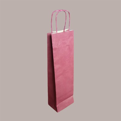 Borsa Busta Carta Bordeaux porta 1 Bottiglia 750 ml con Manico in Cordoncino 12+8.5x39cm 20 Pezzi [7b1fbc6e]