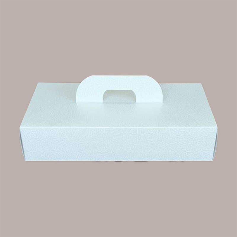 Scatola Porta Strudel in Cartoncino Bianco grafica effetto pelle 28x15H6cm 10 pezzi [d039ea04]