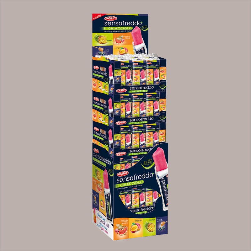Ghiacciolo con succo di frutta Senso Freddo pronto da gelare DOLFIN 50 Pz da 42 Ml [25bf5923]
