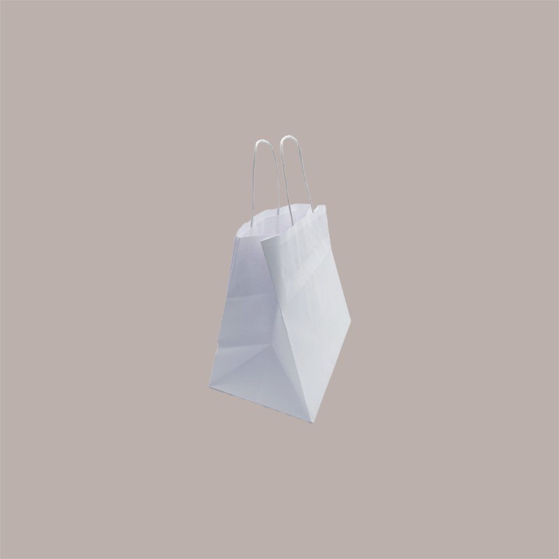 Borsa Carta Bianca Shopper Base Larga Gelateria 28+17x26 200 Pezzi [1c72c24a]