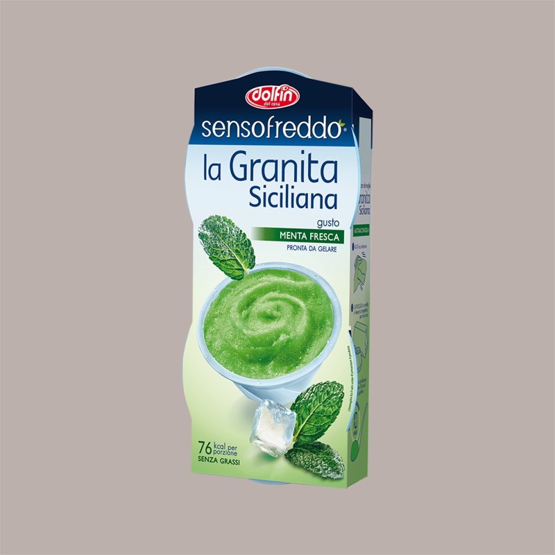 Granita Siciliana al Gusto Menta Senso Freddo Pronta da Gelare Dolfin 12 x 100 Ml  (6 astucci da 2) [769ea8ab]