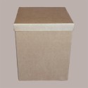 Scatola Baule con Coperchio Carta Liscio Avana 400x400H400 mm [bad3398a]