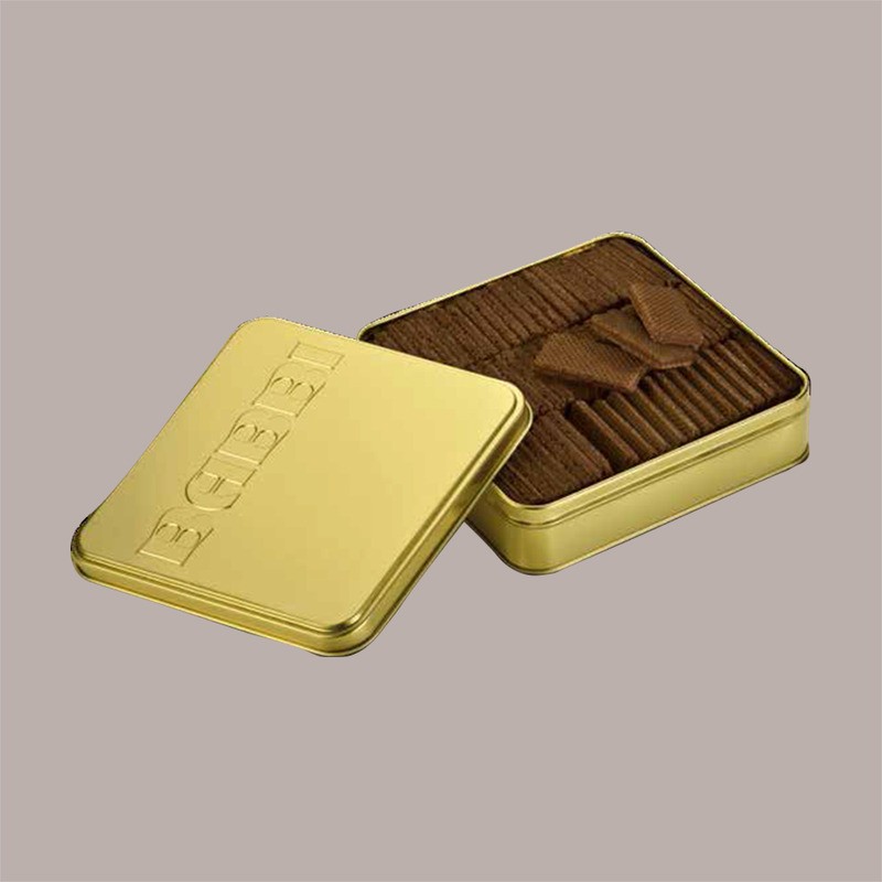 BABBI Waferini gusto Cacao, Confezione Regalo in Latta Dorata 190g [85a86cc6]