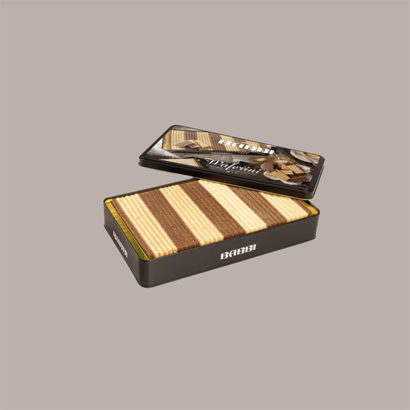 BABBI Waferini Piccoli Piaceri, Assortimento di Wafer alla Vaniglia e Cacao, Confezione Regalo in Latta, 250g, 105 Pe [825574df]