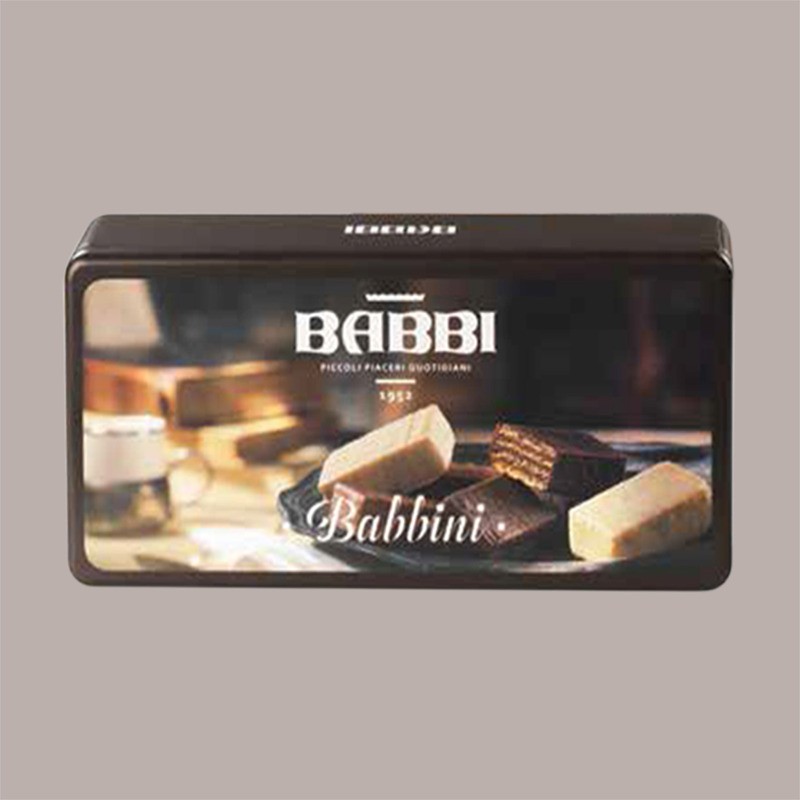 BABBI Babbini Waferini Assortiti, Cioccolatini al Latte e Fondente, Confezione Regalo in Latta da 600g, 55 Pezzi, 340 [62ef72a4]