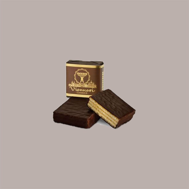 Babbi Viennesi Wafer Classici in Elegante Confezione Regalo, Latta da 80 Pezzi, Cioccolato Fondente e Crema alla Vani [30dc2c4e]