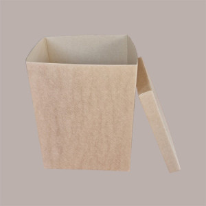 Scatola Baule + Coperchio Carta Avana Liscio 400x400H600 mm 1 pezzo