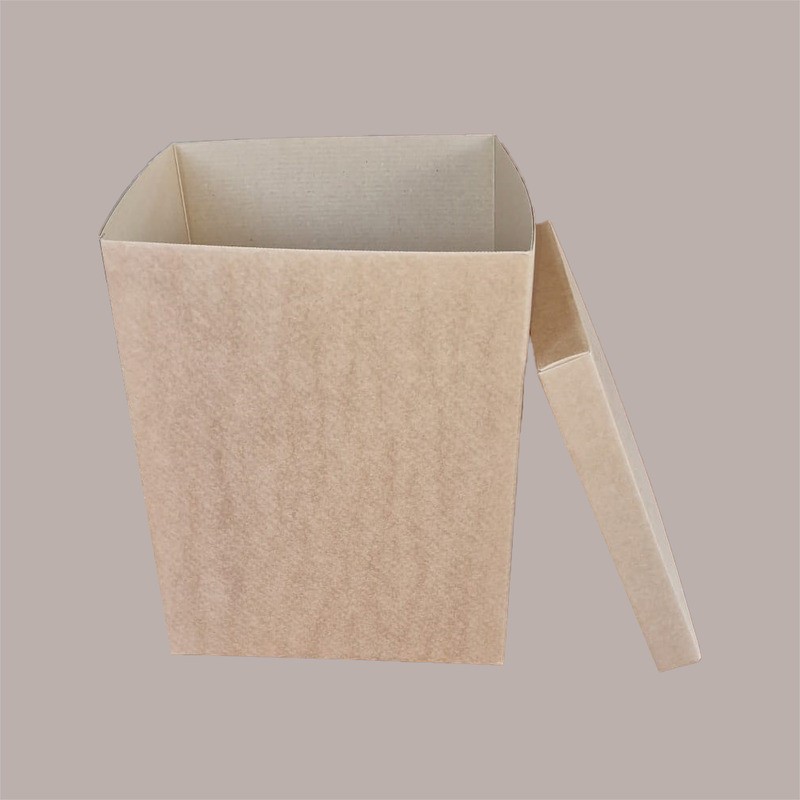 Scatola Baule + Coperchio Carta Avana Liscio 400x400H600 mm 1 pezzo [60fe0ada]