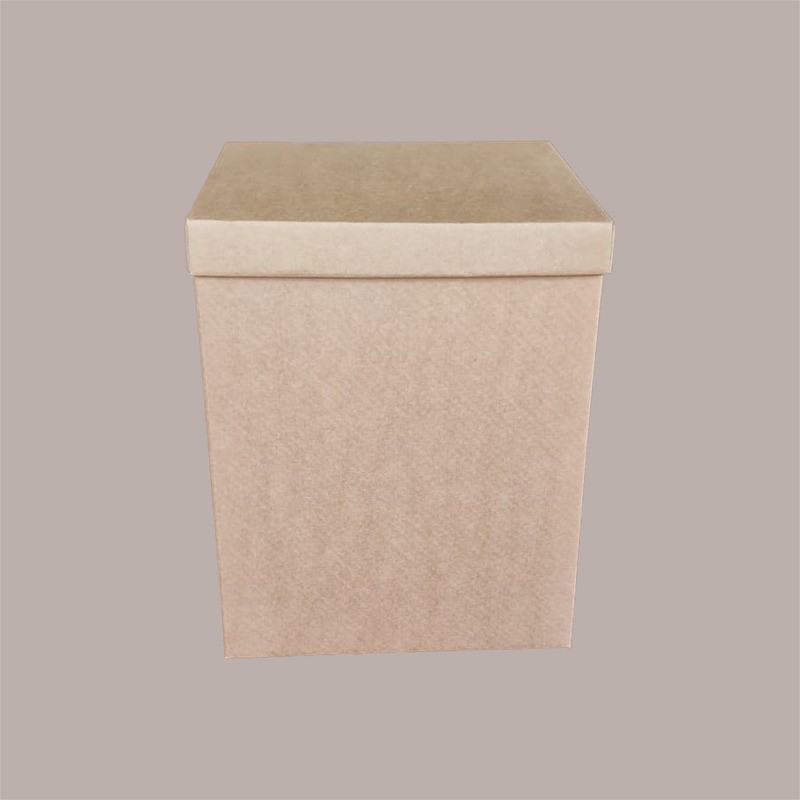 Scatola Baule + Coperchio Carta Avana Liscio 400x400H600 mm 1 pezzo [65ae4dc4]