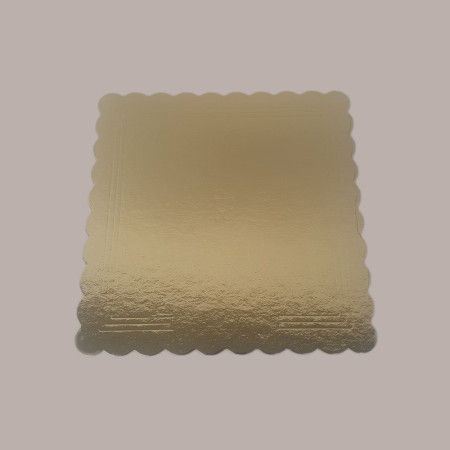Sottotorta Vassoio Cartone Quadrato Bordo Smerlato Ala Oro Nero Usa e Getta 30x30 cm 10 Kg 44 pezzi [3a328ecb]