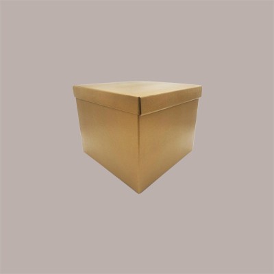 Scatola Baule + Coperchio Carta Oro 300x300x240 mm 2 pezzi [a461d613]