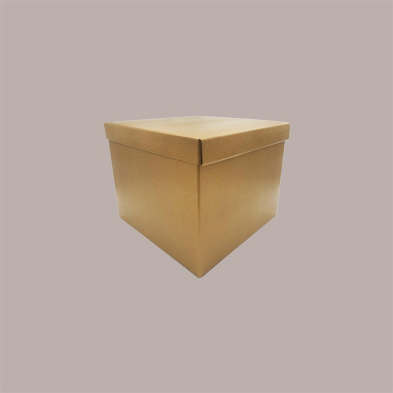 Scatola Baule + Coperchio Carta Oro 300x300x240 mm 2 pezzi [a461d613]
