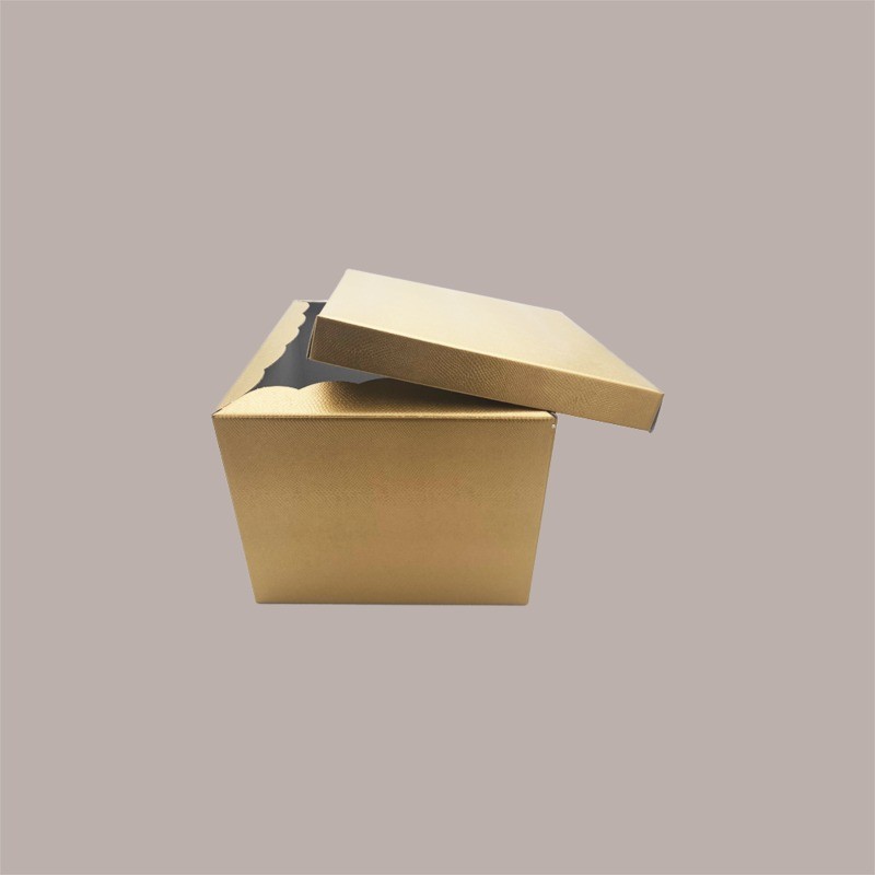 Scatola Baule + Coperchio Carta Oro 300x300x240 mm 2 pezzi [7d47951e]