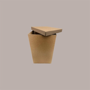 Scatola Baule + Coperchio Carta Avana Liscio 300x300x500 mm 1 pezzo