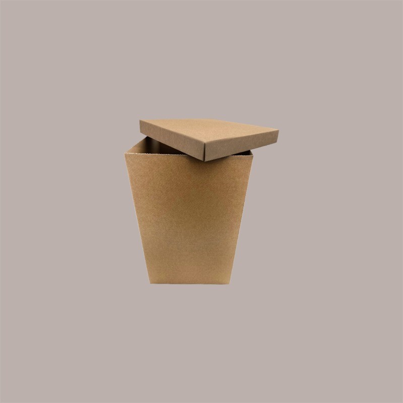Scatola Baule + Coperchio Carta Avana Liscio 300x300x500 mm 1 pezzo [e8009e1b]