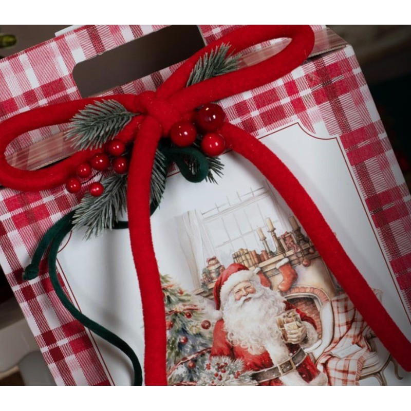 Decorazione Fiocco in Velluto Rosso per Confezioni Regalo H160 mm 8 pezzi [466464bc]