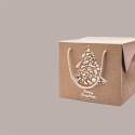 Bag Box Porta Panettone Kraft Avana con Grafica Albero di Natale 24x24x20 cm 10 pezzi [96ccb704]