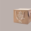 Bag Box Porta Panettone Kraft Avana con Grafica Albero di Natale 24x24x20 cm 10 pezzi [96ccb704]