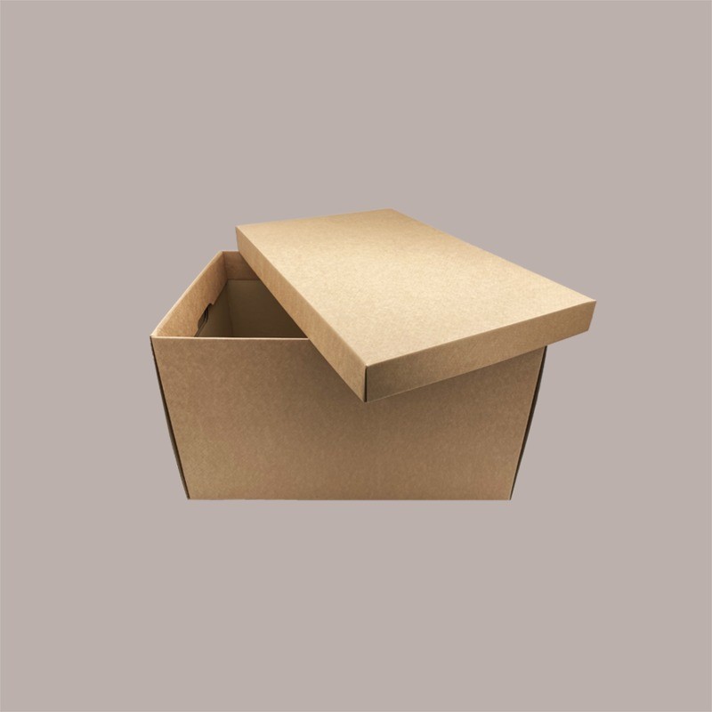 Scatola Baule + Coperchio Carta Avana Liscio 580x370x340 mm 1 pezzo [61f5f719]