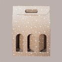 Scatola Astuccio Porta 3 Bottiglie 750 ml Olio Vino in Cartoncino Avana grafica Stelle Bianche Galaxy 270x90H385mm, 1 [9928d768]