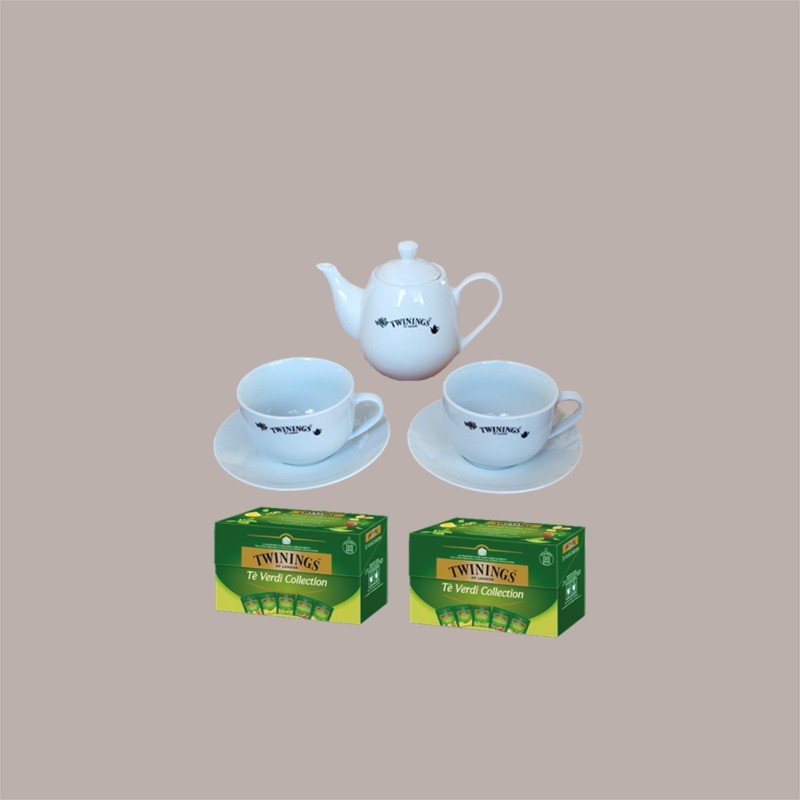 Kit Regalo 2 Tazzine 1 Teiera 40 Filtri Tè Verde Collection Twinings [9538aa10]
