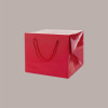 Bag Box Porta Panettone Carta Rosso Lucido con Cordino 24,5+24,5x20 cm 10 pezzi [e162c163]