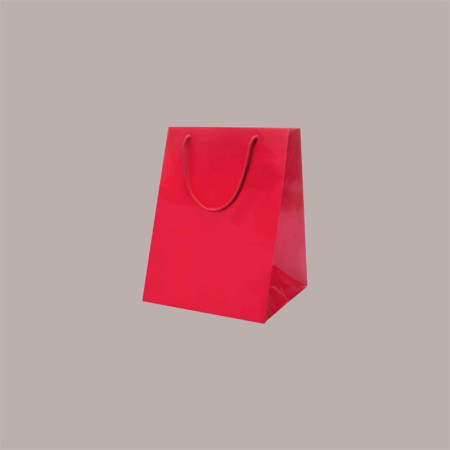 Shopper Porta Panettone Rossa Lusso Opaca 24,5x24,5x33,5 cm 10 pezzi [780539d3]