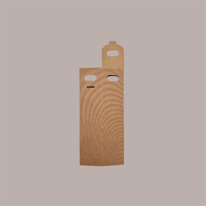 Scatola Astuccio Porta 1 Bottiglia 750 ml Olio Vino in Cartoncino Onda Avana con finestra 90x90H385mm 10 Pezzi [a190fb8b]