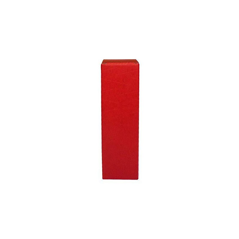20 Pz Scatola Astuccio Porta 1 Bottiglia 750 ml Olio Vino in Cartoncino Onda Rosso 90x90H345mm [992aa648]