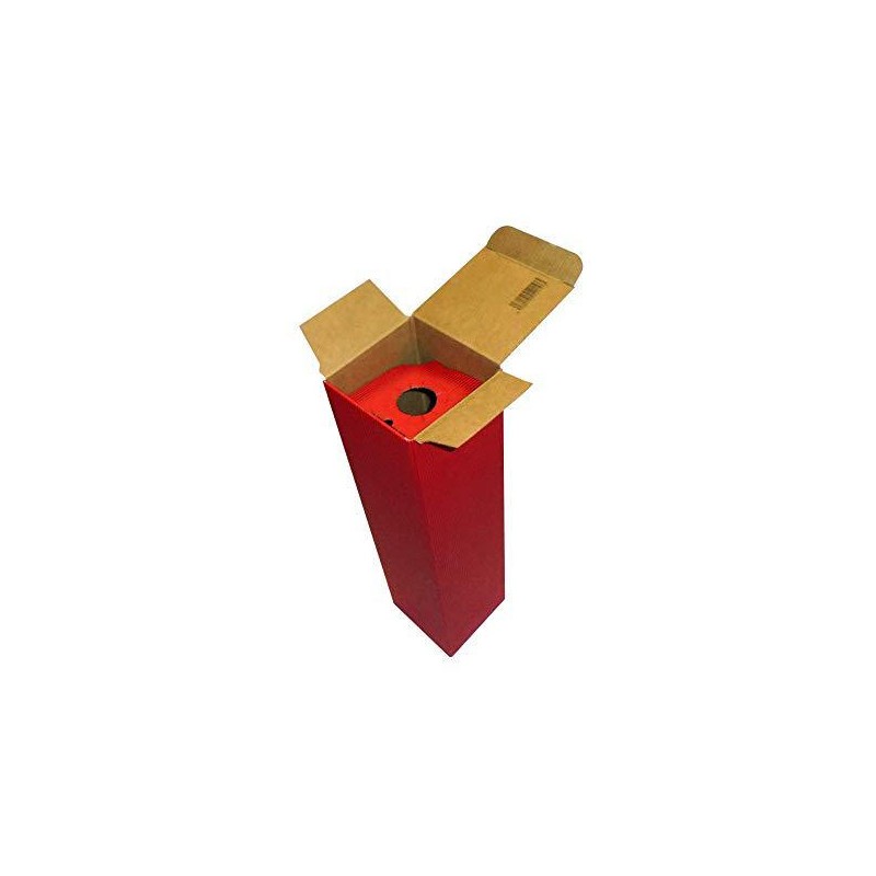 20 Pz Scatola Astuccio Porta 1 Bottiglia 750 ml Olio Vino in Cartoncino Onda Rosso 90x90H345mm [2e37674c]