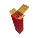 Scatola Astuccio Porta 1 Bottiglia 750 ml Olio Vino in Cartoncino Onda Rosso 90x90H345mm 20 Pezzi [2e37674c]