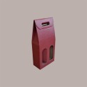 10 Pz Scatola Astuccio Porta 2 Bottiglie 750 ml Champagne in Cartoncino grafica Seta Bordeaux 200x100H385mm [11063297]