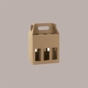 Scatola Minibox Porta 6 Bottiglie Birra o Olio da 33 cl in Carta Avana con Finestra 190x130x210 mm 10 Pezzi [893b90fe]
