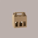 Scatola Minibox Porta 6 Bottiglie Birra o Olio da 33 cl in Carta Avana con Finestra 230x155x160 mm 10 Pezzi [e75ba951]