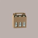 Scatola Minibox Porta 6 Bottiglie Birra o Olio da 33 cl in Carta Avana con Finestra 230x155x160 mm 10 Pezzi [50466855]