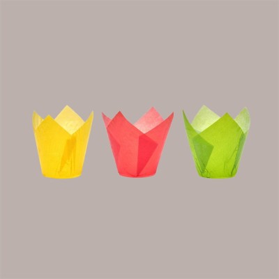 Pirottini Tulipano Carta Colori Assortiti Monouso Muffin Fondo 50 mm H95 mm 300 Pezzi [827deb30]