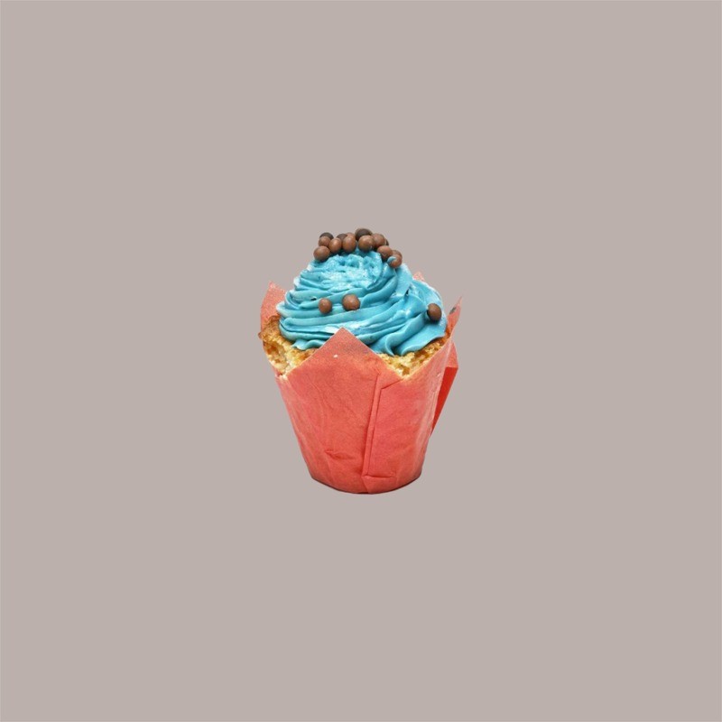 Pirottino Tulipano Carta Muffin Colore Rosso Fondo 50 mm H95 mm 100 Pezzi [6735c7e6]