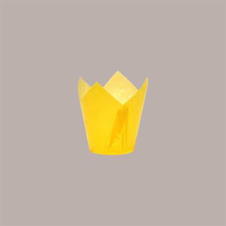 Pirottino Tulipano Monouso in Carta per Muffin Colore Giallo Fondo 50 mm H95 mm 100 Pezzi [a8f2fd3a]