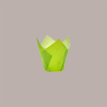 Pirottino Tulipano Monouso in Carta per Muffin Colore Verde Fondo 50 mm H95 mm 100 Pezzi [39bf5cea]