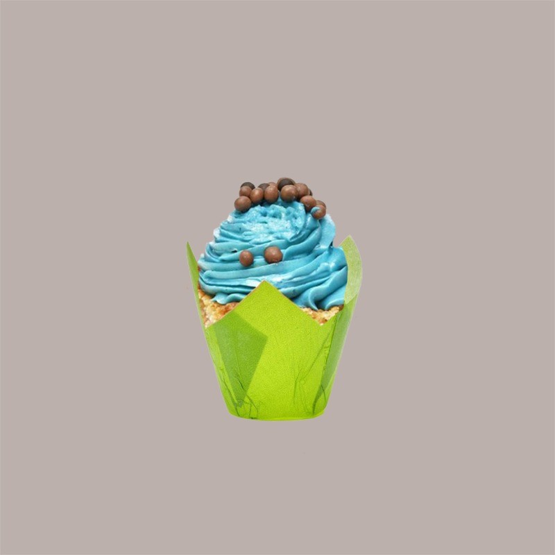 Pirottino Tulipano Monouso in Carta per Muffin Colore Verde Fondo 50 mm H95 mm 100 Pezzi [e0991fe7]