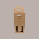 Scatola Astuccio Porta 2 Bottiglie Olio Vino 750 ml in Cartoncino Onda Avana 180x90H390mm 10 pezzi [3838fd47]
