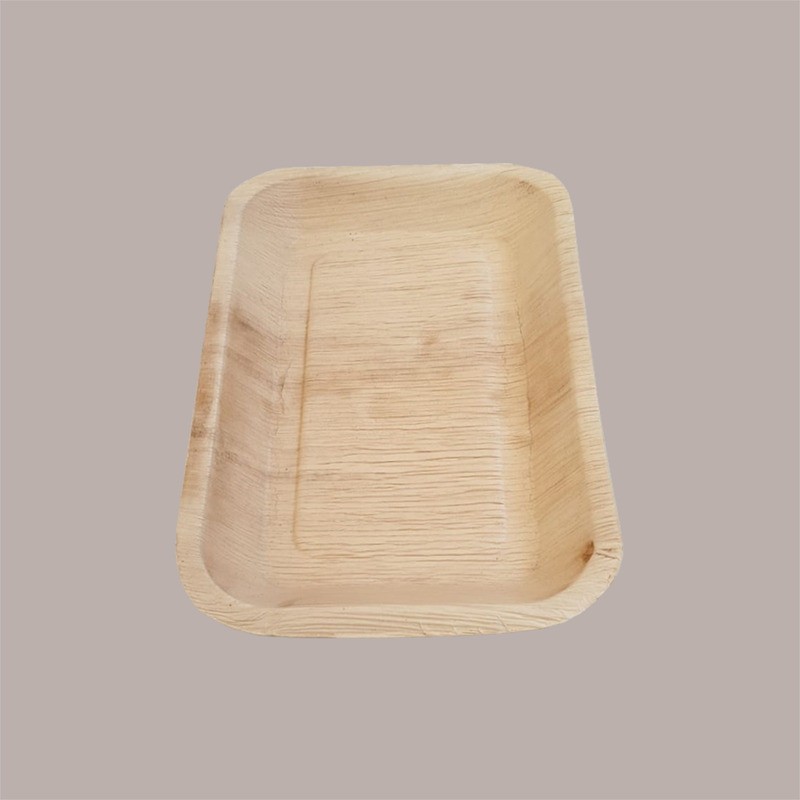 Piatto Rettangolare in Foglia di Palma Bio 160x240H28 mm 25 Pezzi [81cf089a]