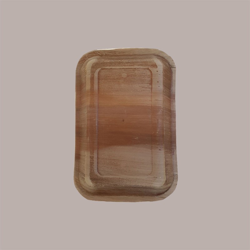 Piatto Rettangolare in Foglia di Palma Bio 160x240H28 mm 25 Pezzi [58e94b97]