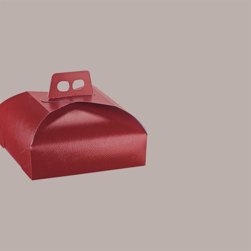 Scatola Porta Torta Rettangolare Cartoncino Grafica Pelle Bordeaux 44x33x7 cm 5 pezzi [affd6705]