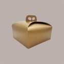 Scatola per Confezione Regalo Porta Panettone Basso da 1 Kg in Cartoncino grafica Skin Oro 245x245H130mm 10 pezzi [3c702546]