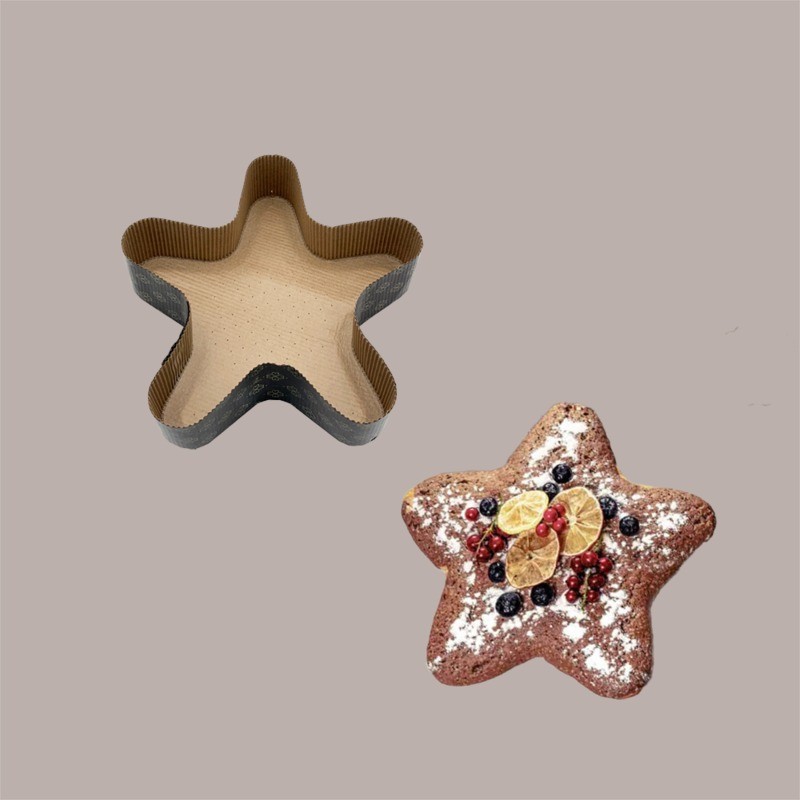 Stampo Forme Cottura in Carta Forno a Forma di Stella 5 Punte da 500 gr Usa e Getta Dm235H60mm 10 pezzi [5f5102e8]
