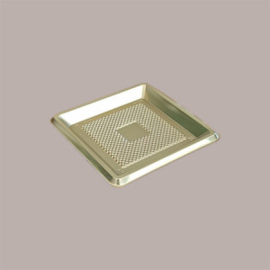 Mini Vassoio per piccoli Dolci Desert Monoporzione Quadrato Oro Medoro + Coperchio 9,5x9,5cm Alcas 100 pezzi [78f76ce4]